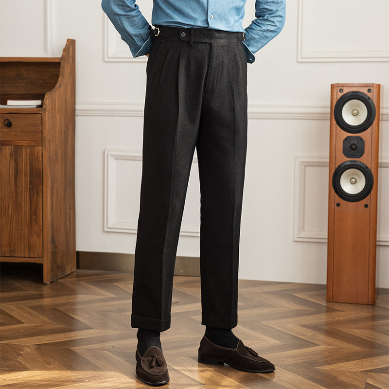 Vintage Boiled Pleated Trousers Valencia