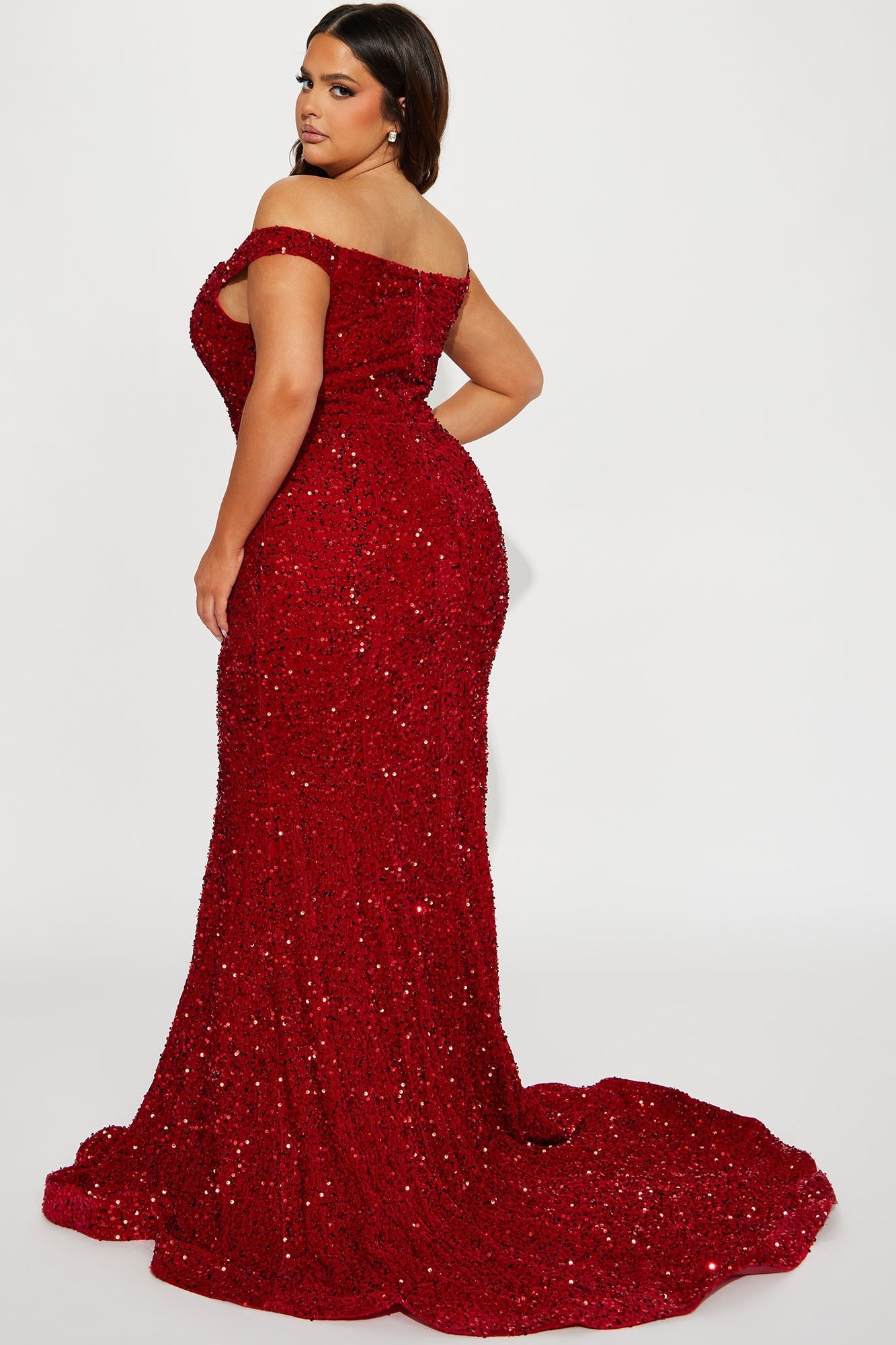 Alora Sequin Maxi Dress - Red