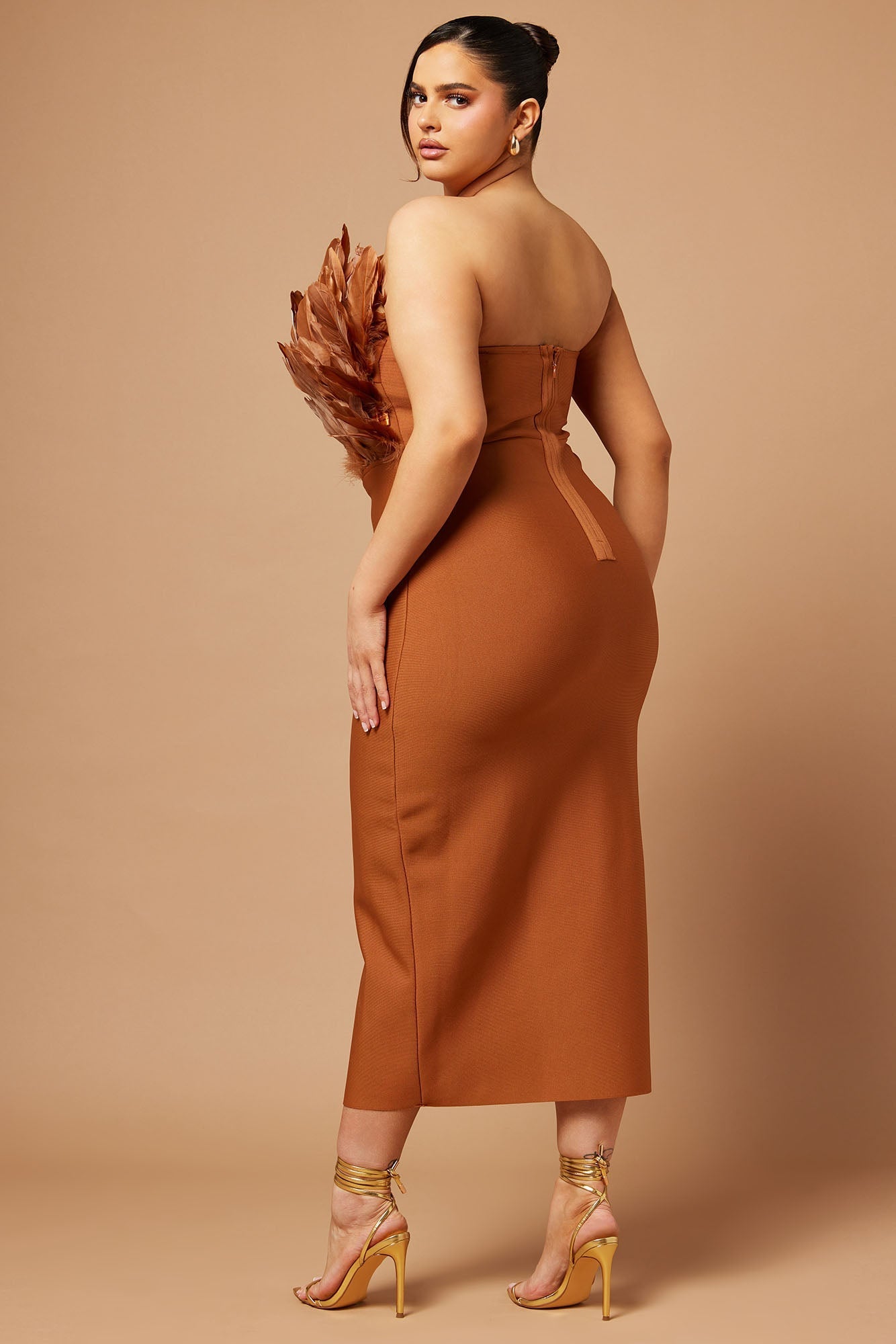 Marianna Midi Bandage Dress - Bronze