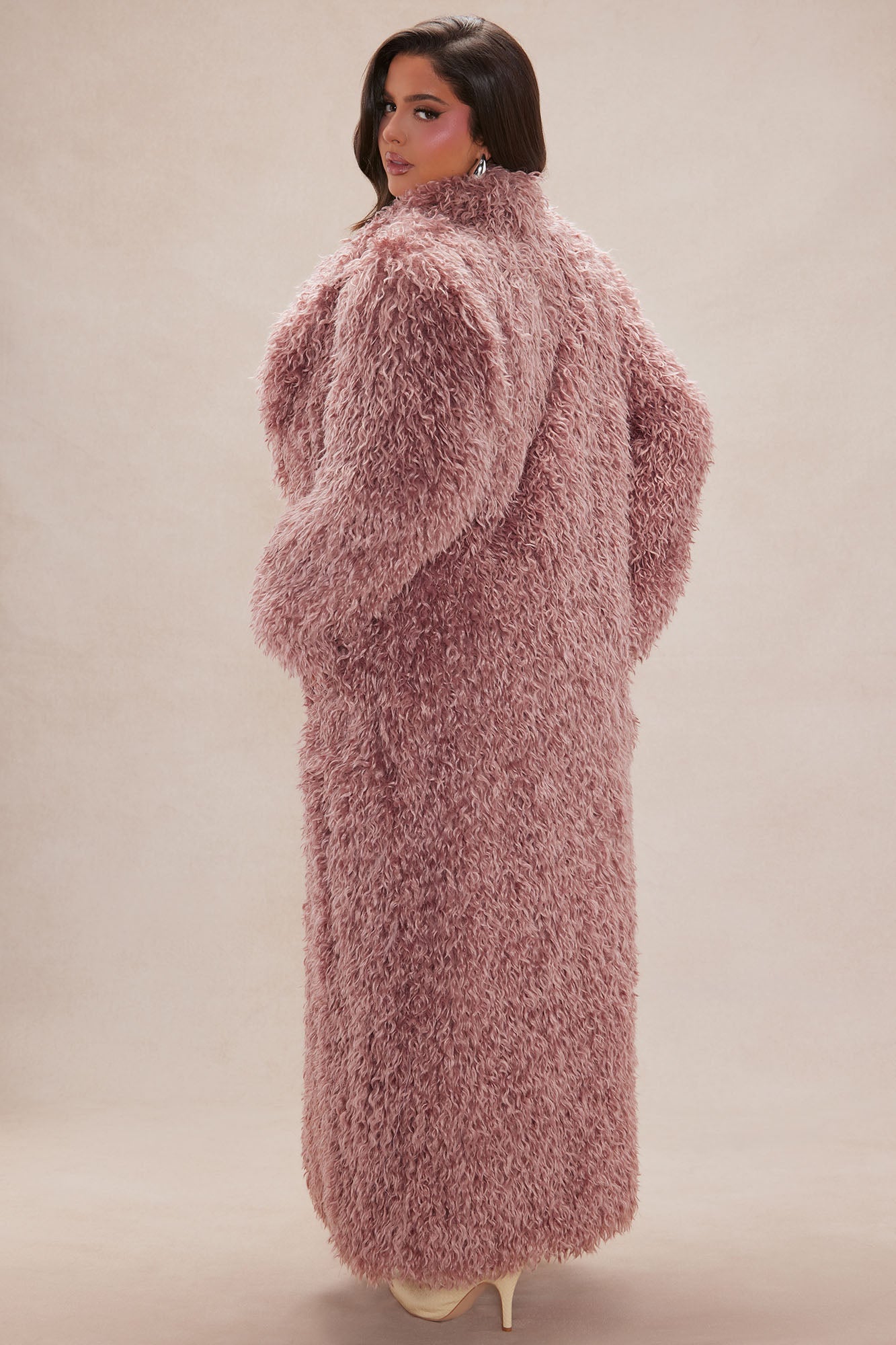 Freya Synthetic Fur Coat - Pink