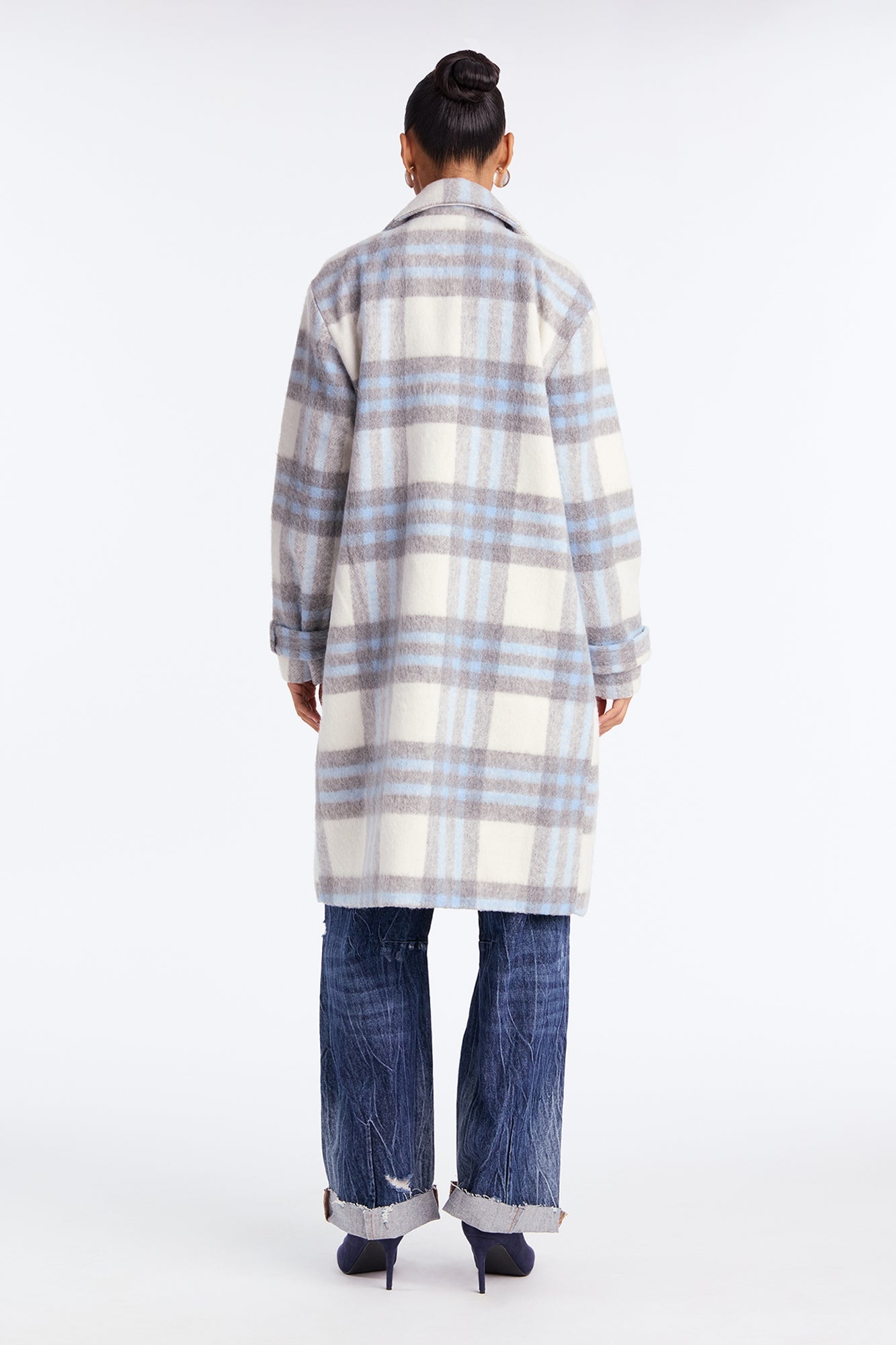 Chic Plaid Coat Persuasion - Blue/Combo