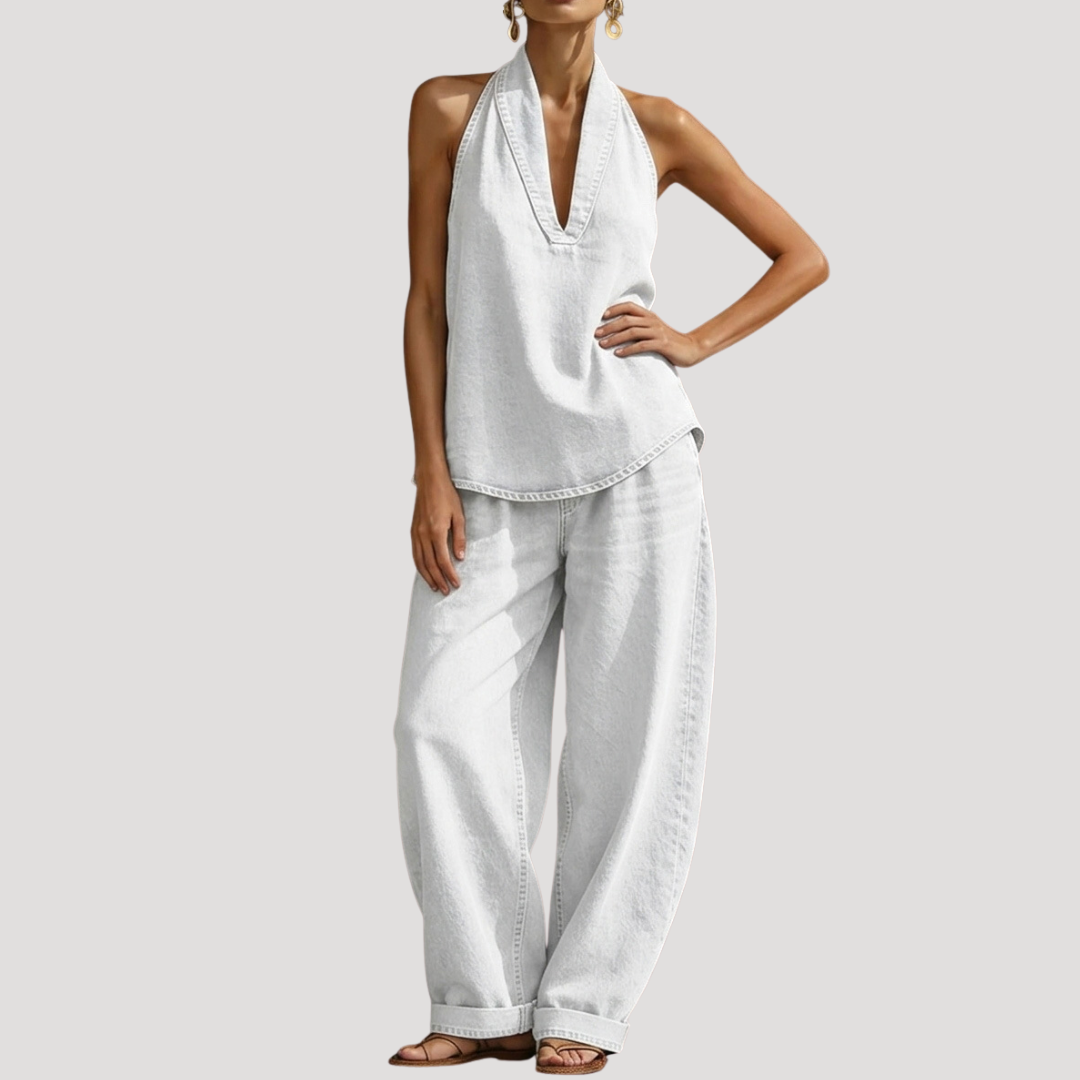 Women’s Denim Halter Neck Summer Co-Ord Set