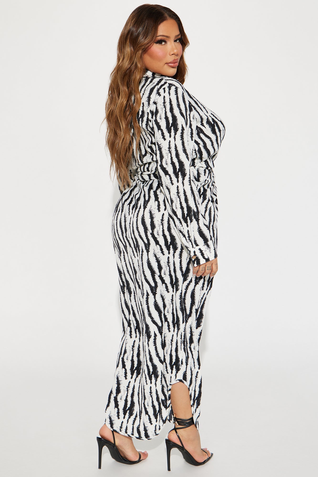 Silva Maxi Crepe Dress - Black/White