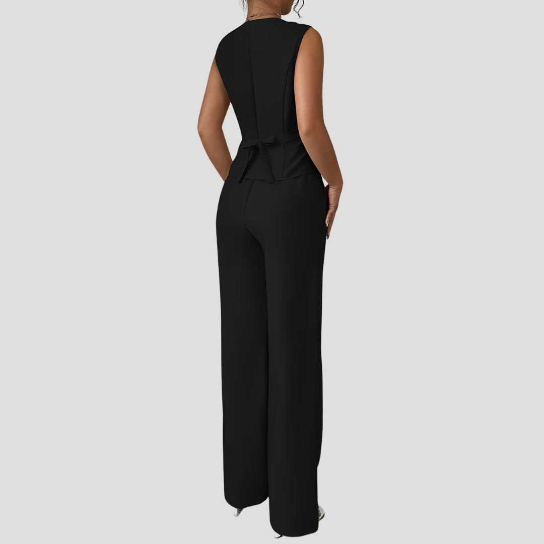 Women’s Elegant Tailored Waistcoat Trouser Co Ord Set