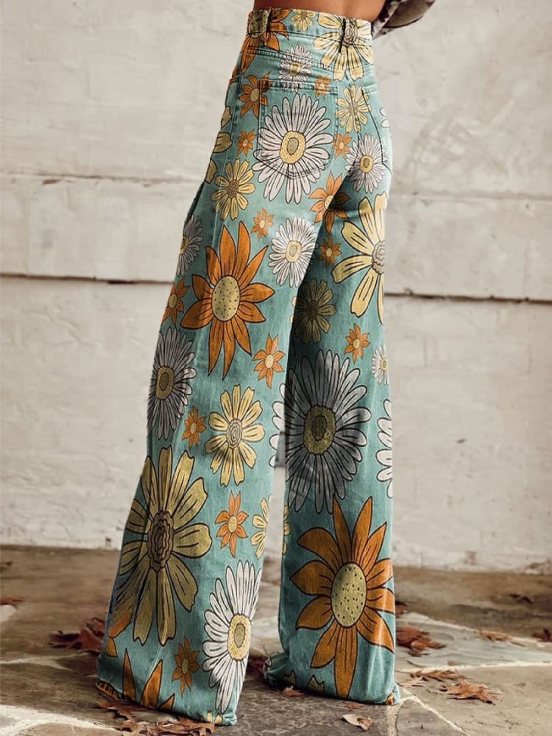 CIRILLA - VINTAGE FLORAL WIDE-LEG TROUSERS