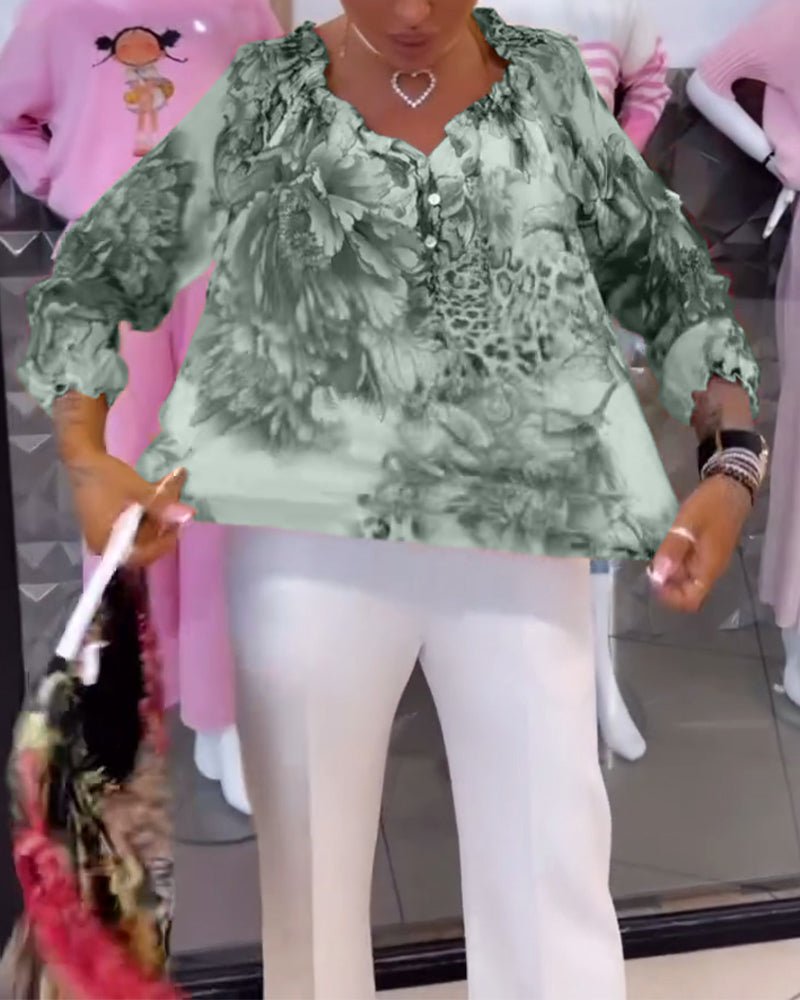 Elsie | Floral Blouse with V-Neck