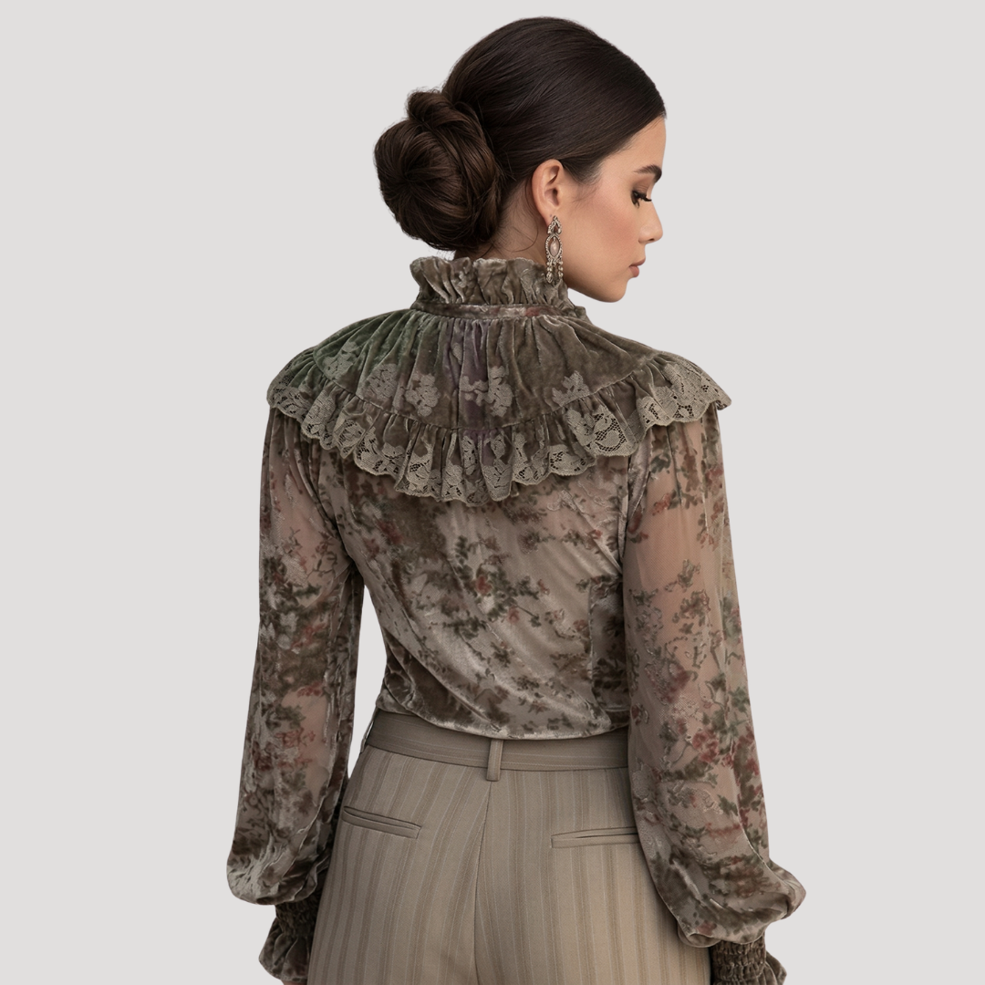 Women’s Ruffle Long Sleeve Floral Blouse