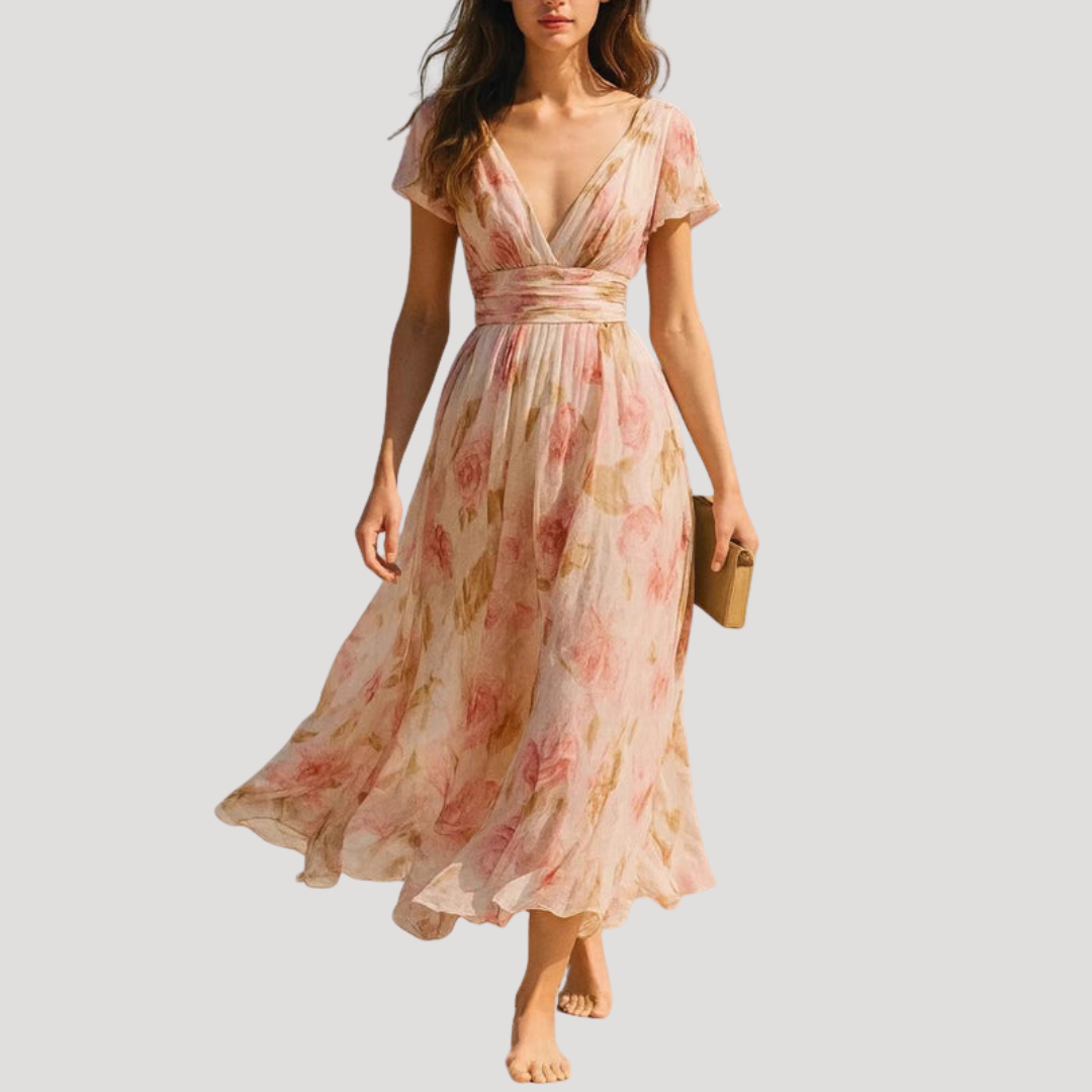 Women’s Elegant Floral Maxi Dress for Wedding Guests