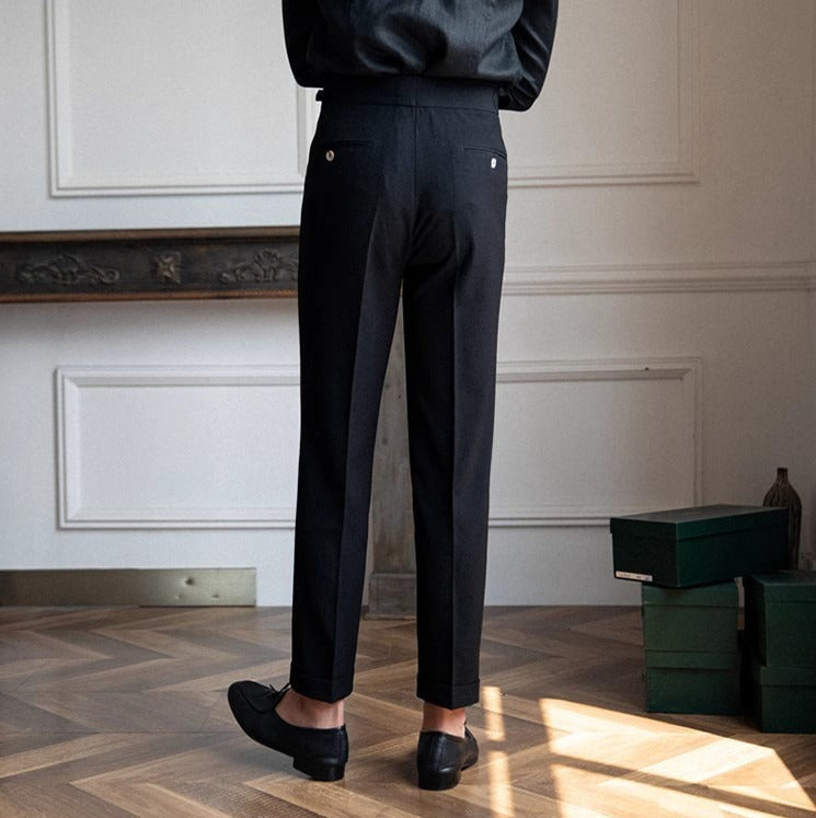 Double Pleat Airy Seersucker Trousers Positano