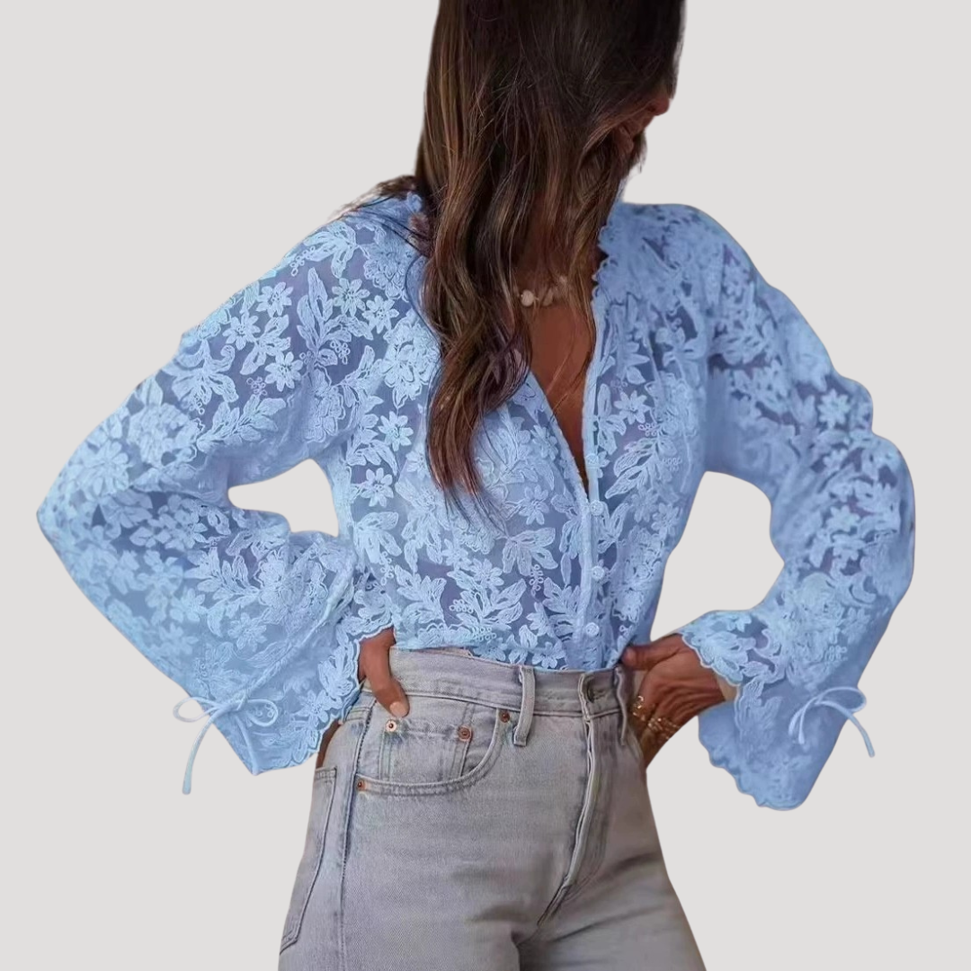 Women’s Elegant Lace Long Sleeve Blouse