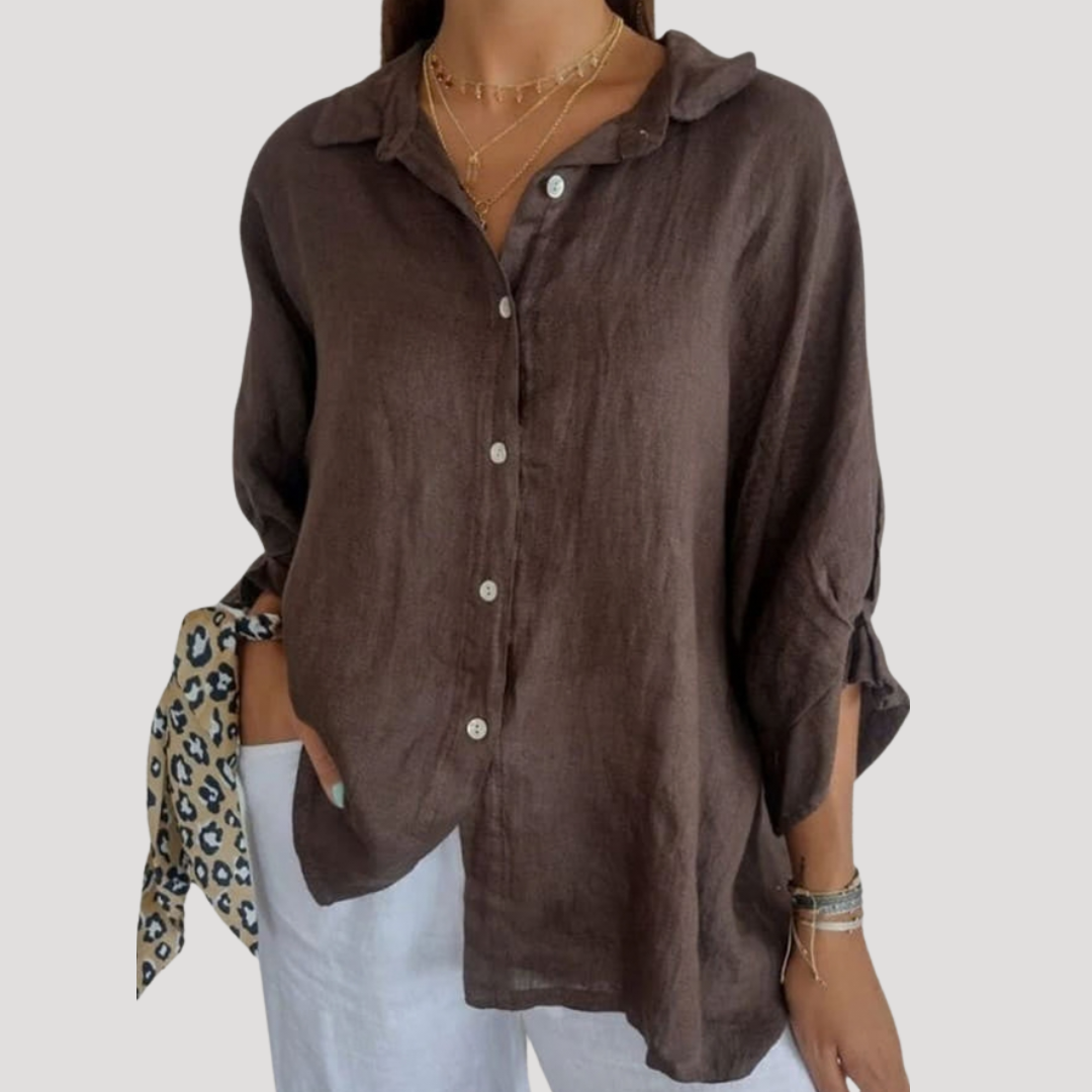 Women’s Button Down Shirt – Lightweight Long Sleeve Summer Top