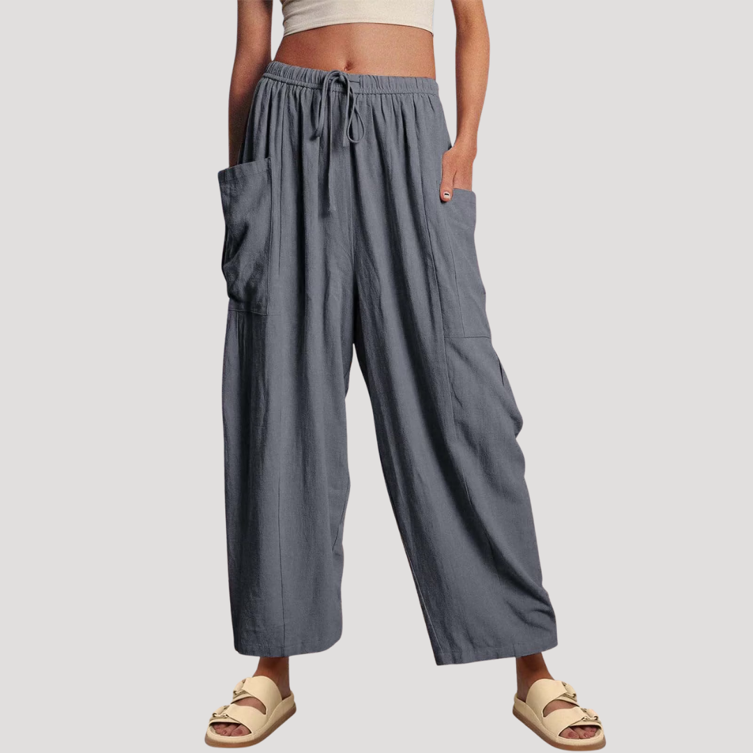 Women’s Easy Wear Wide Leg Drawstring Trousers