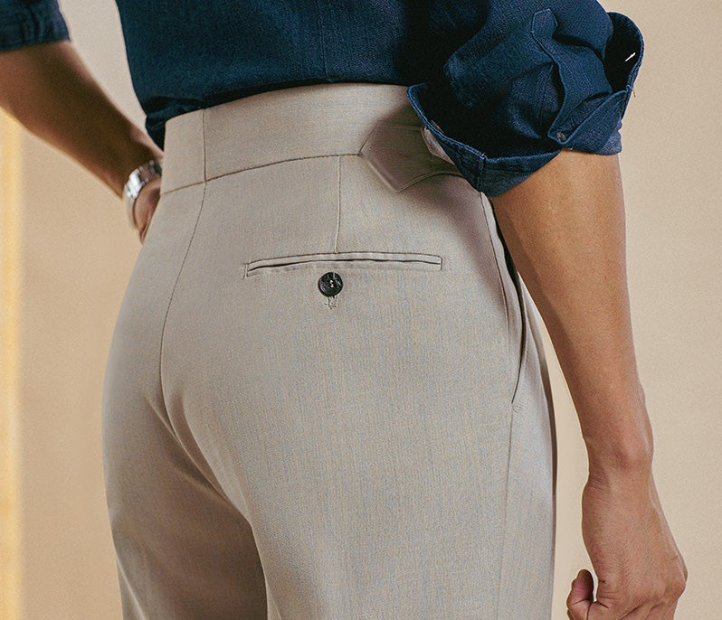 Straight Trousers with Double Pleats Torino