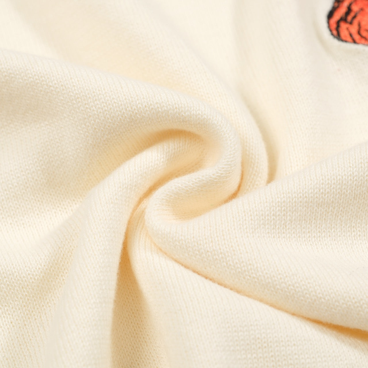 Men's Knitted Jumper – Embroidered Animals with Orange Trim