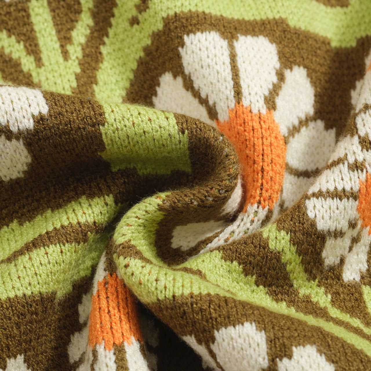 Olive Green Zip-Up Knitted Cardigan for Men