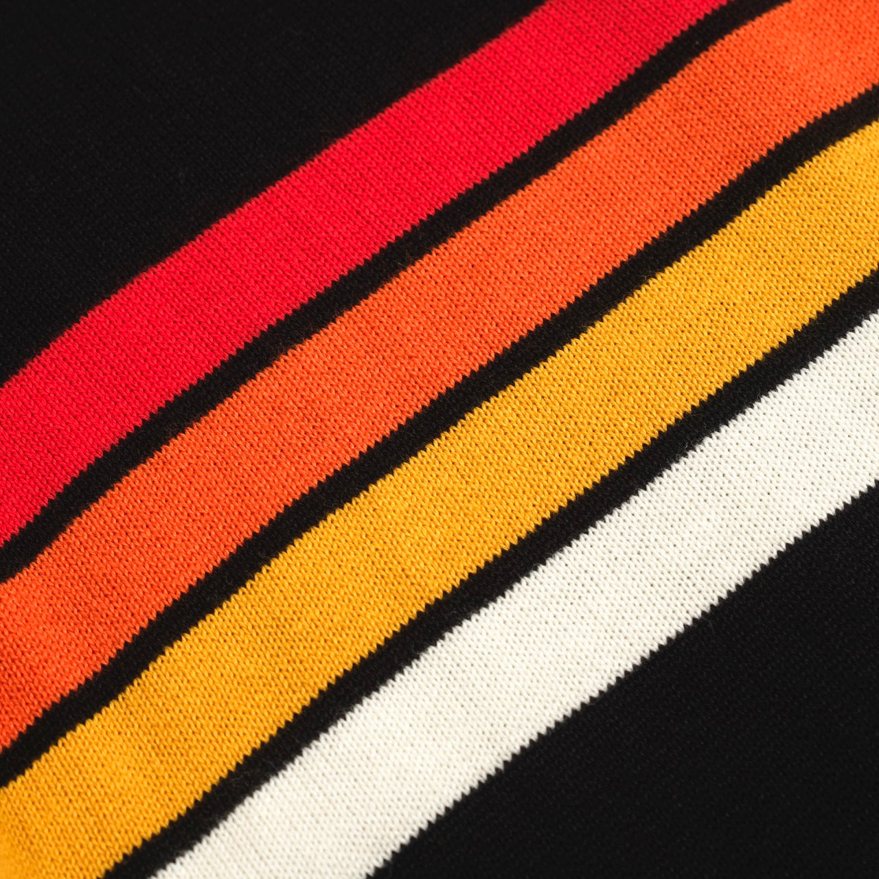 Men's Black Striped Retro Polo