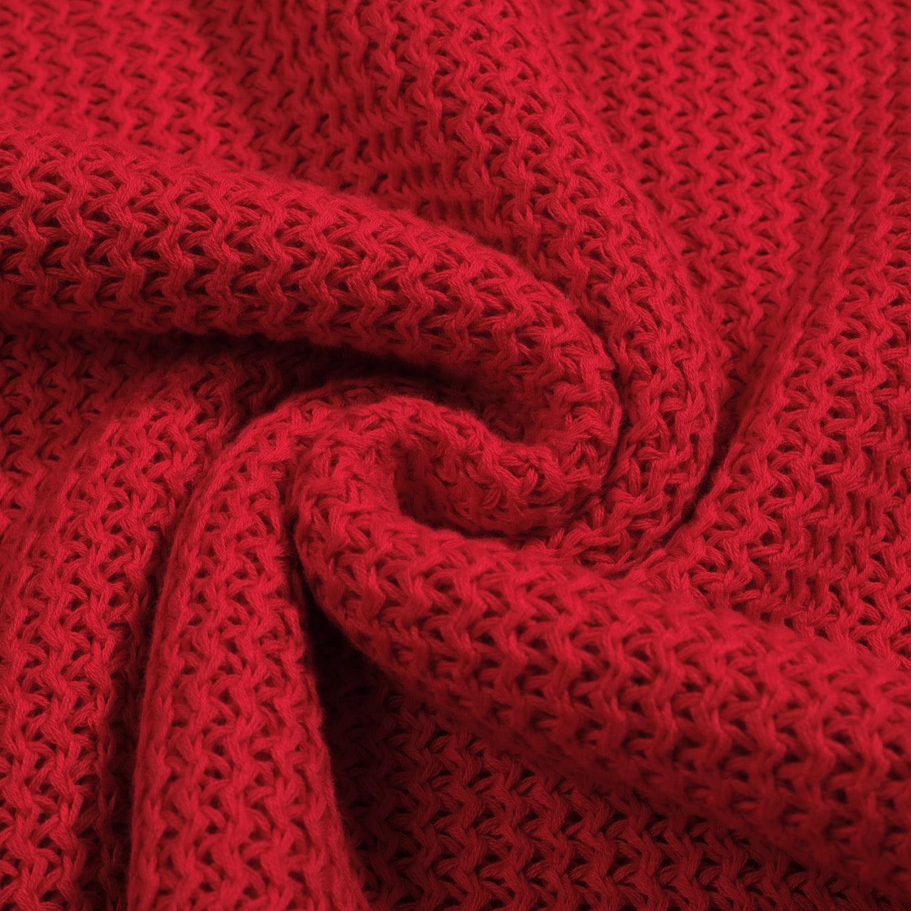 Casual Red Knitted Polo for Men with V-Neck