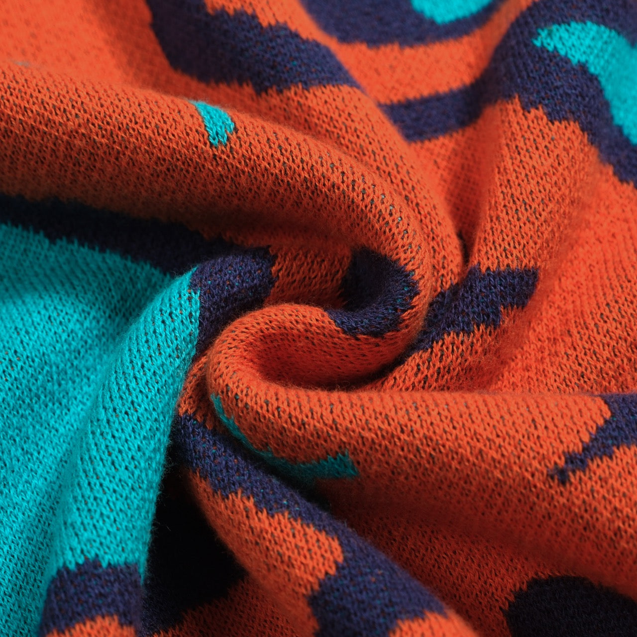 Men's Vintage Knitted V-Neck Polo, Orange