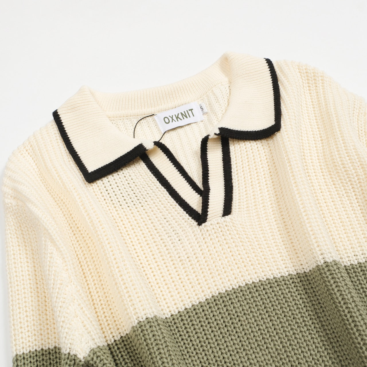Vintage striped knitted polo for men