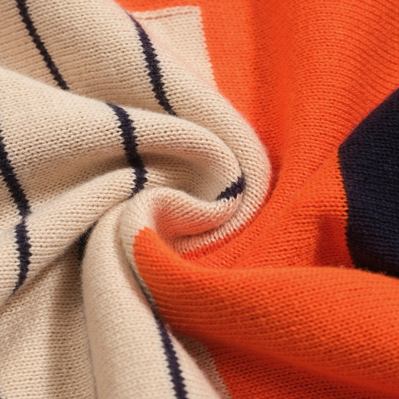 Vintage navy blue knitted jacquard cardigan for men