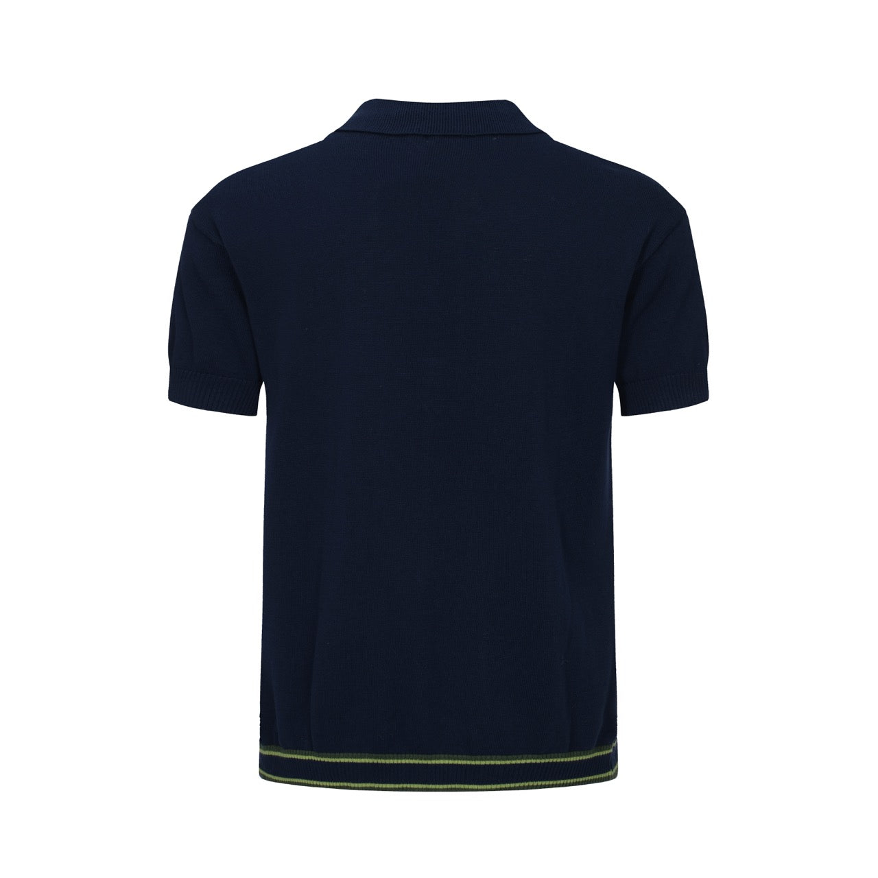 60s Gradient Stripe Knit Polo for Men – Short Sleeve Shirt with Vertical Panel