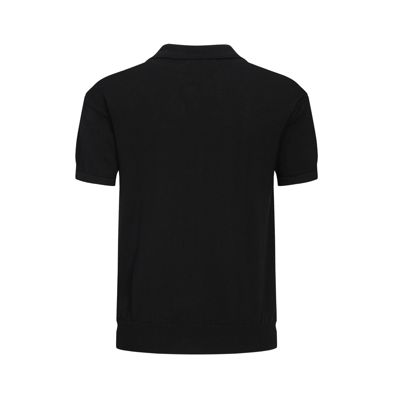 Men's Dark Green Striped Knitted Zip Polo – 60s Retro Casual Shirt