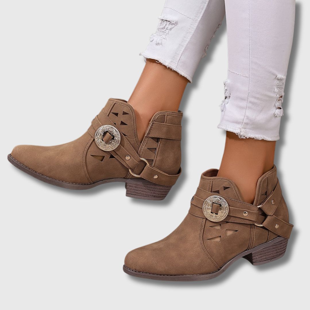 Clara™ | Women's Chic Western Ankle Boots
