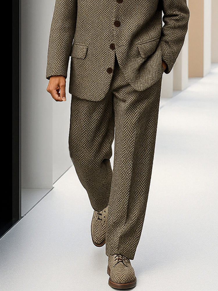 Vintage herringbone tweed suit set