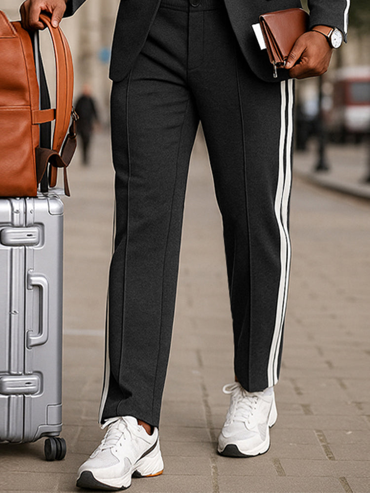 Modern Striped Blazer Trouser Set