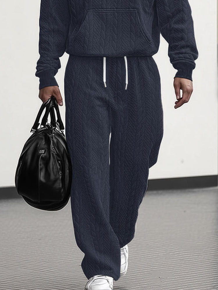 2-Piece Jacquard Loose Fit Athleisure Set