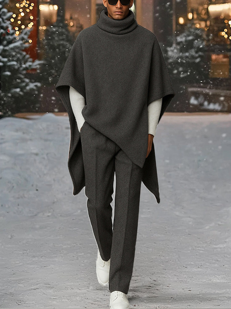 Urban High Neck Cape and Trouser Set