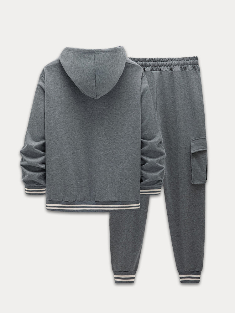 Sporty Hoodie Jacket and Trousers Set