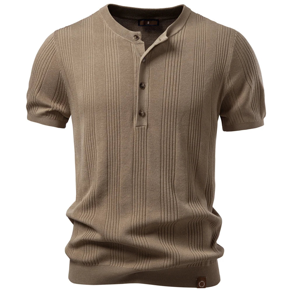 Zalecta | Ribbed Henley Polo