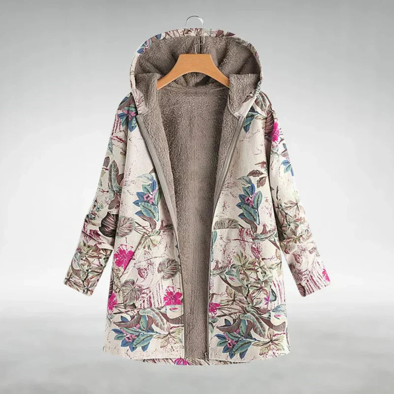 Panida – Elegant Fleece Jacket with Floral Pattern