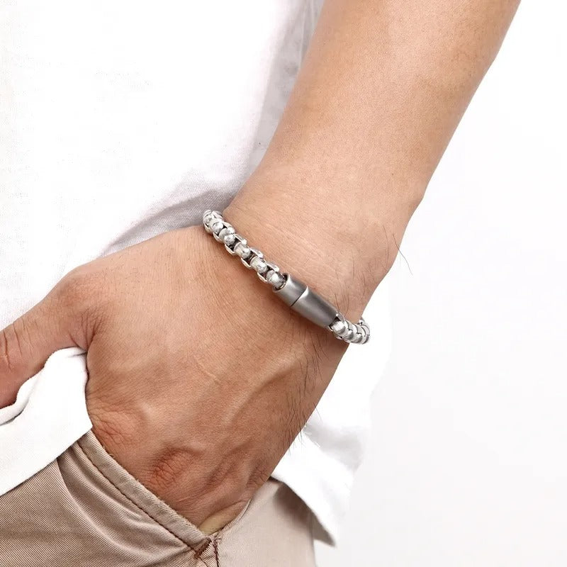 Chain and Link Bracelet for Men