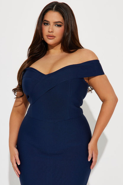 Amy Midi Bandage Dress - Navy