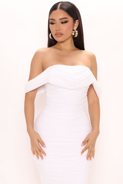 Midi Bandage Dress Bad for the Night - White