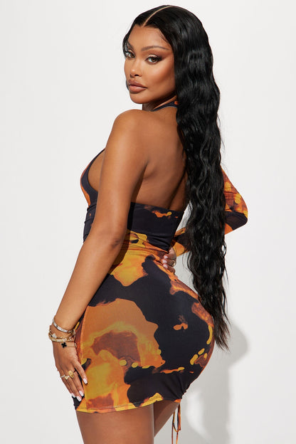 Mini Knit Dress Stone Cold - Orange/combo