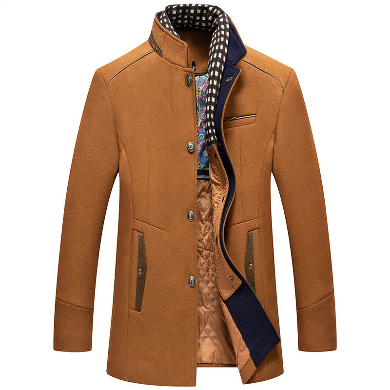Jérémy - Winter Wool Coat with Removable Scarf