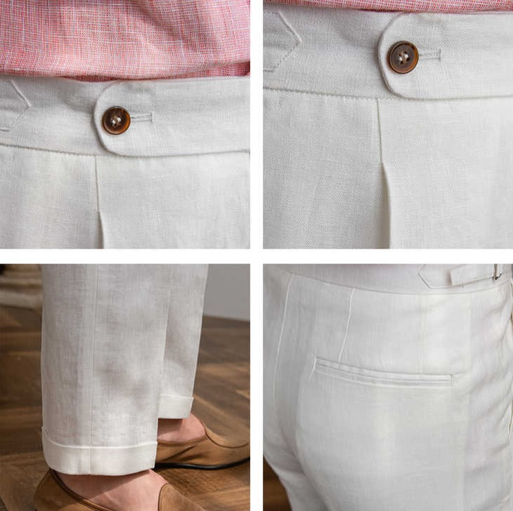 Pleated Linen Trousers Monte Carlo