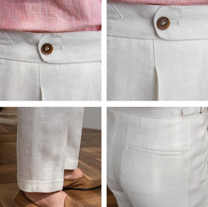 Pleated Linen Trousers Monte Carlo
