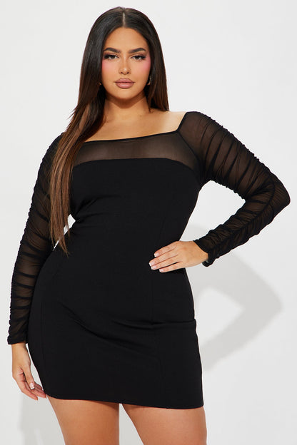 Alice Mini Crepe Dress - Black