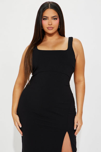 Valentina Midi Dress - Black
