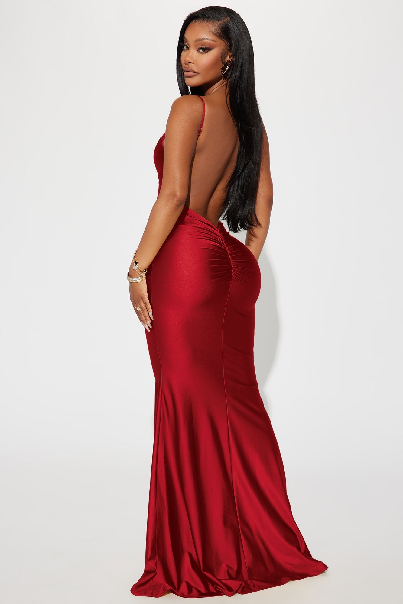 Maxi Dress Walk Behind Me - Burgundy