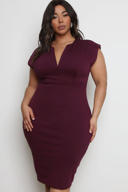Sculpting Midi Dress CEO - Aubergine