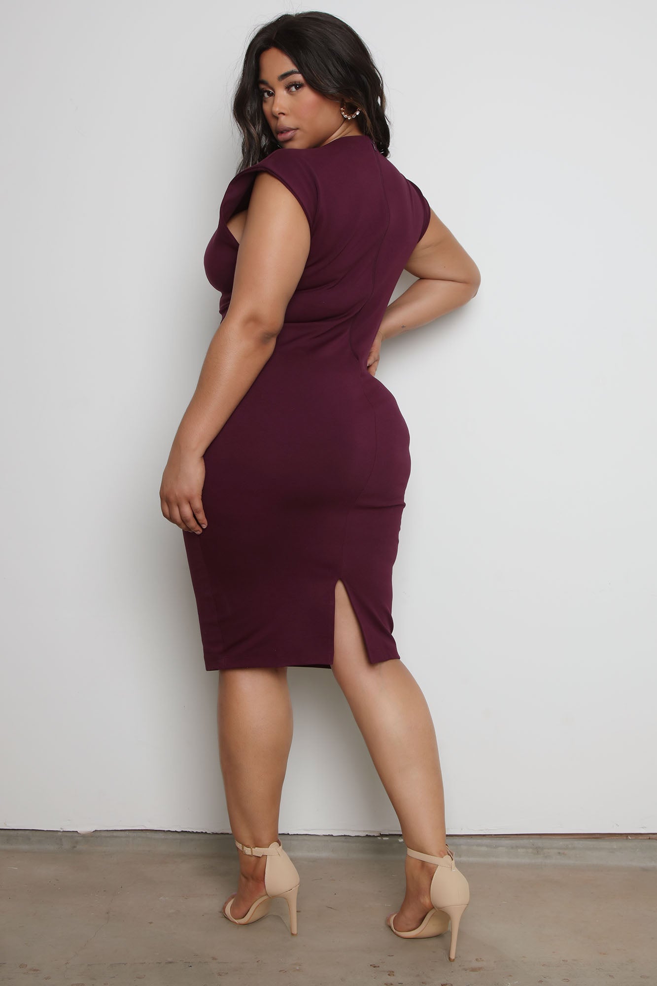 Sculpting Midi Dress CEO - Aubergine