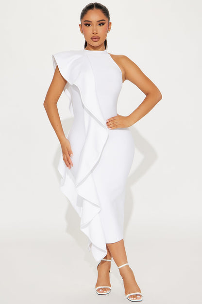 Raylin Midi Bandage Dress - White