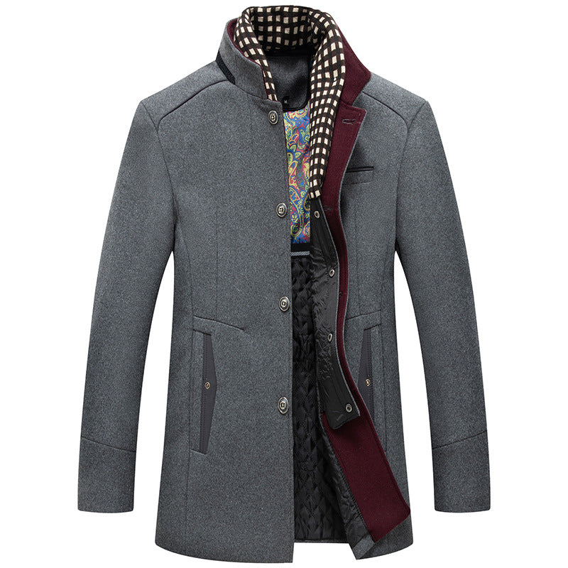 Jérémy - Winter Wool Coat with Removable Scarf