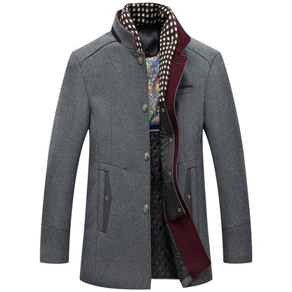 Jérémy - Winter Wool Coat with Removable Scarf