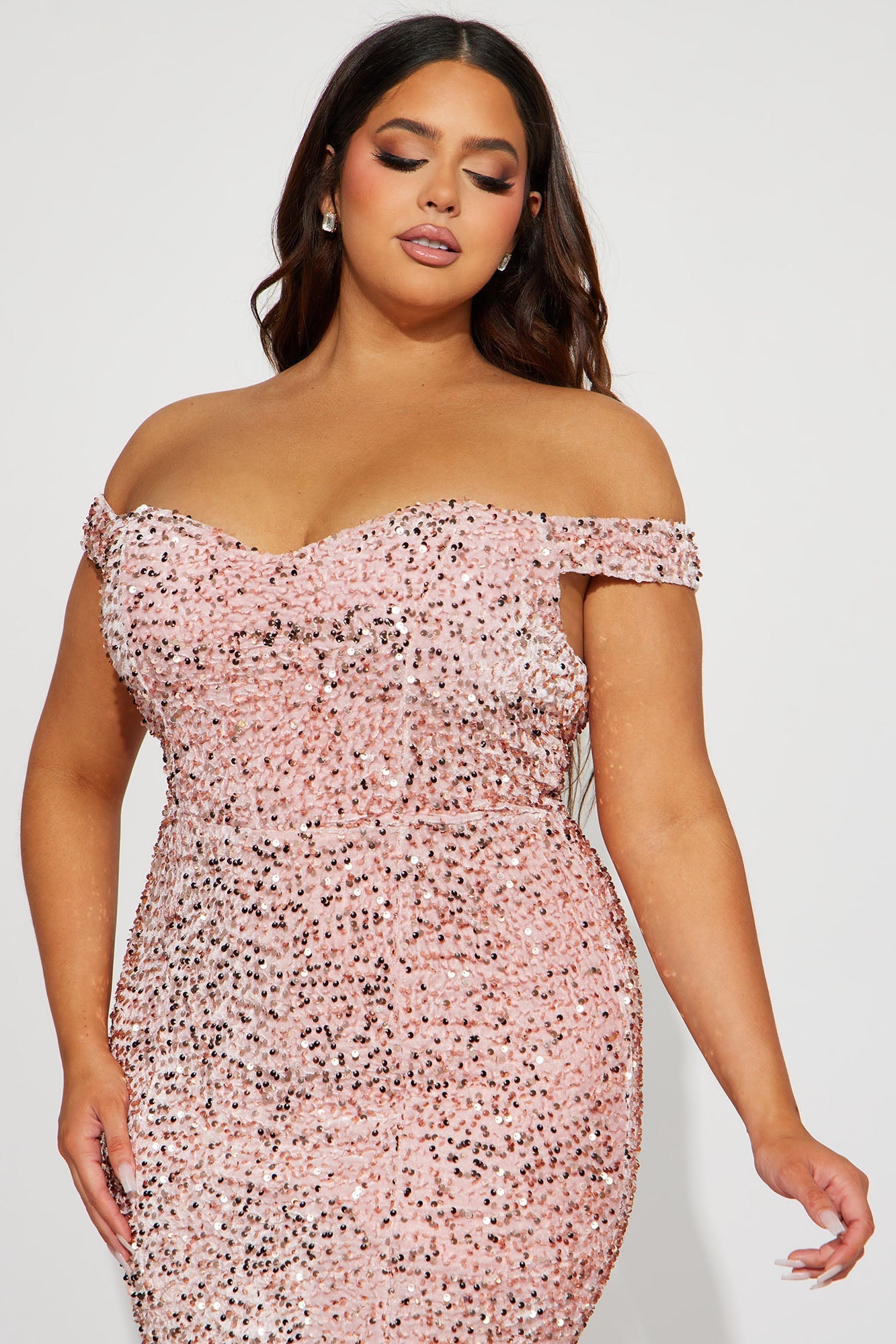 Alora Maxi Sequin Dress - Rose Gold